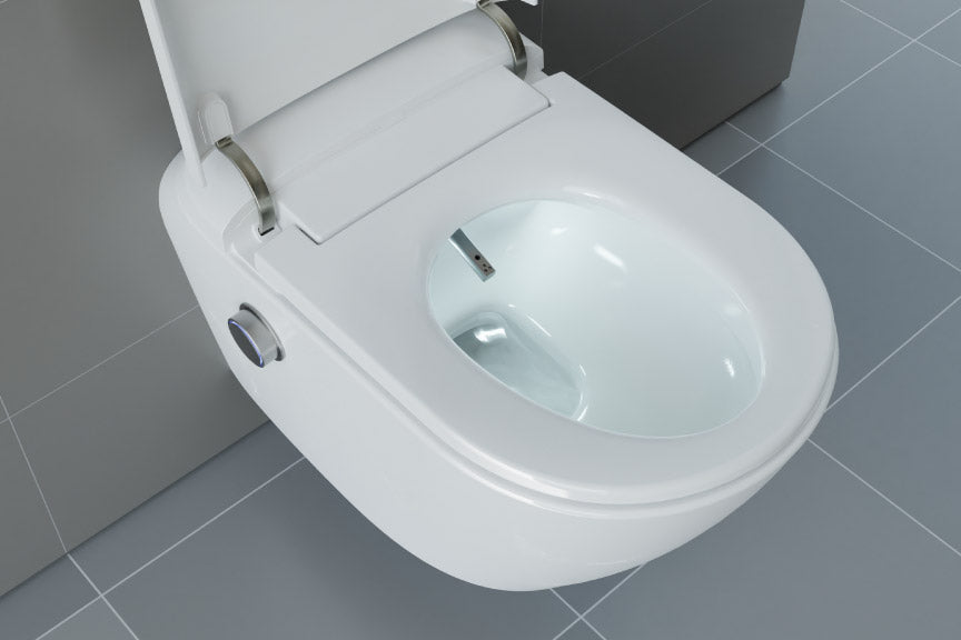 Bidet Per WC Integrato - Doccetta Igiene Intima, Argento, Materiali Premium, Telecomando