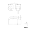 Rubinetteria da parete per lavabo VIREO
