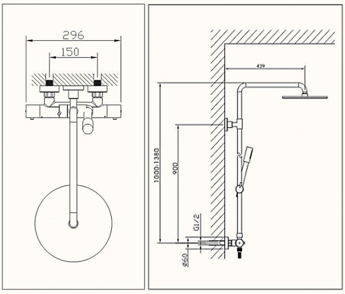 Colonna doccia di design termostatica 4011 BASIC