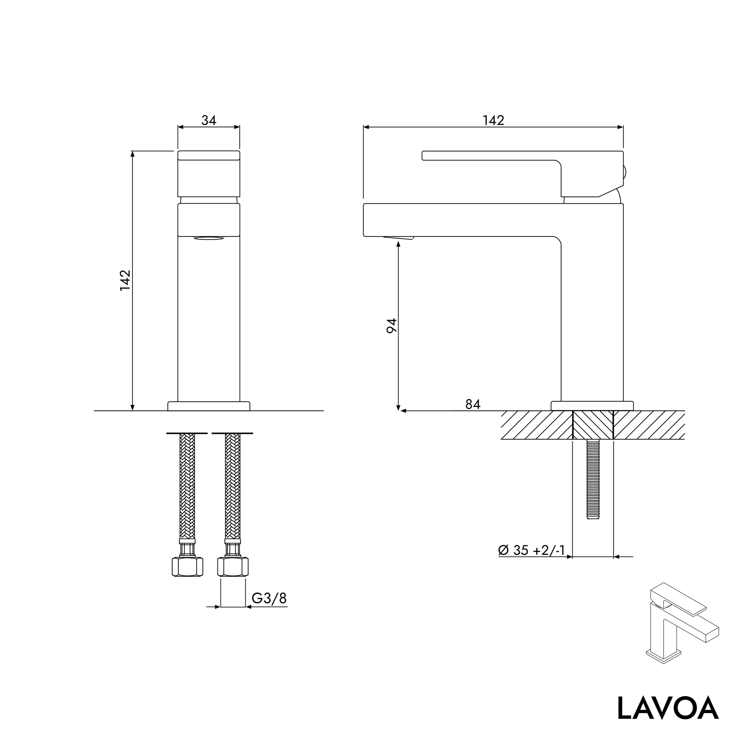 Rubinetto per lavabo LAVOA S