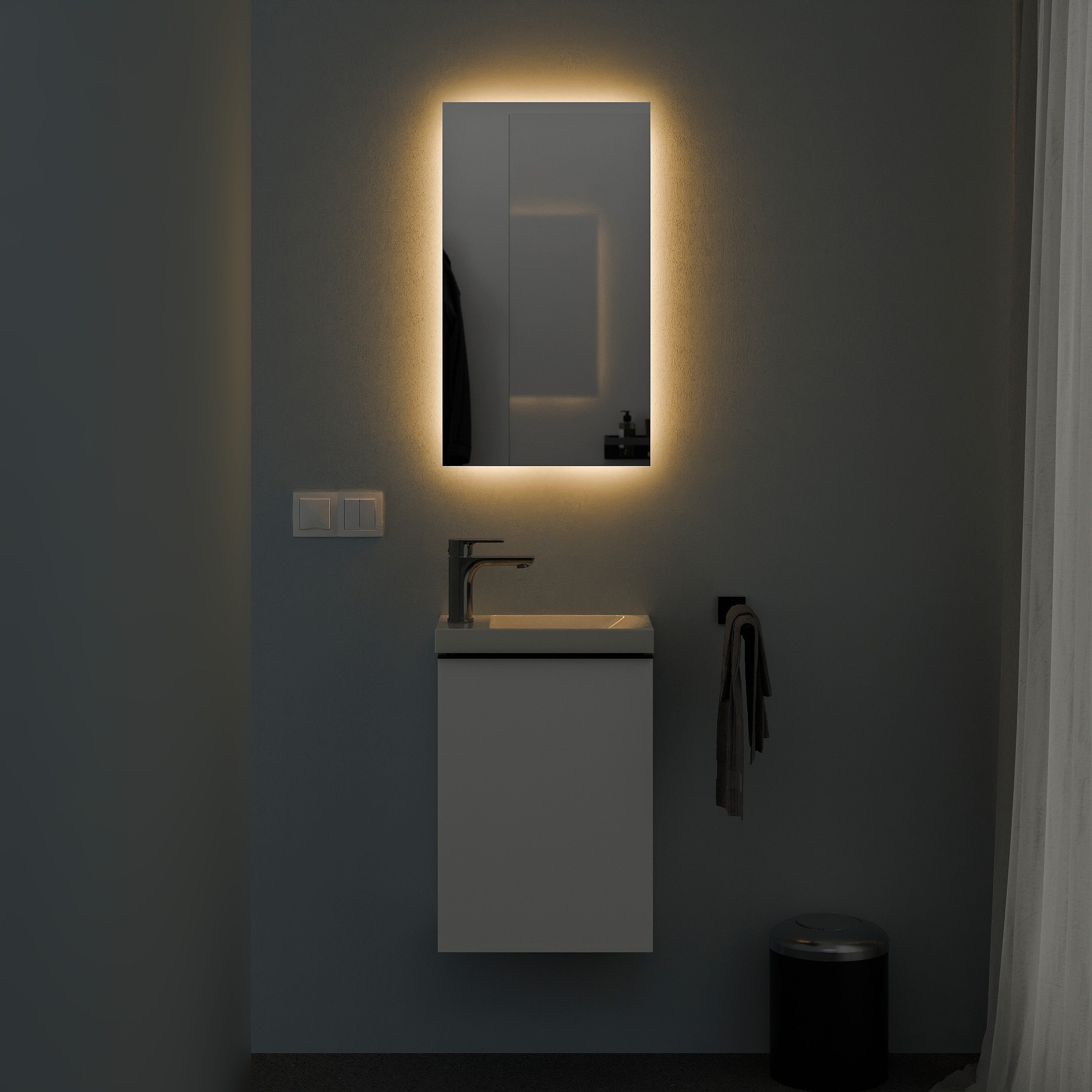 Mobile bagno WC ospiti TIM 40 cm con lavabo