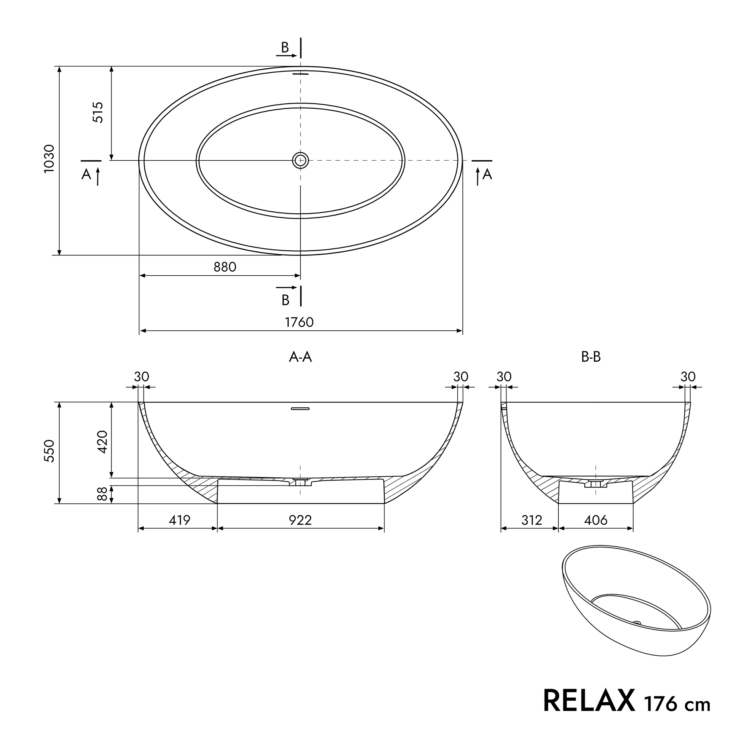Vasca da bagno indipendente RELAX