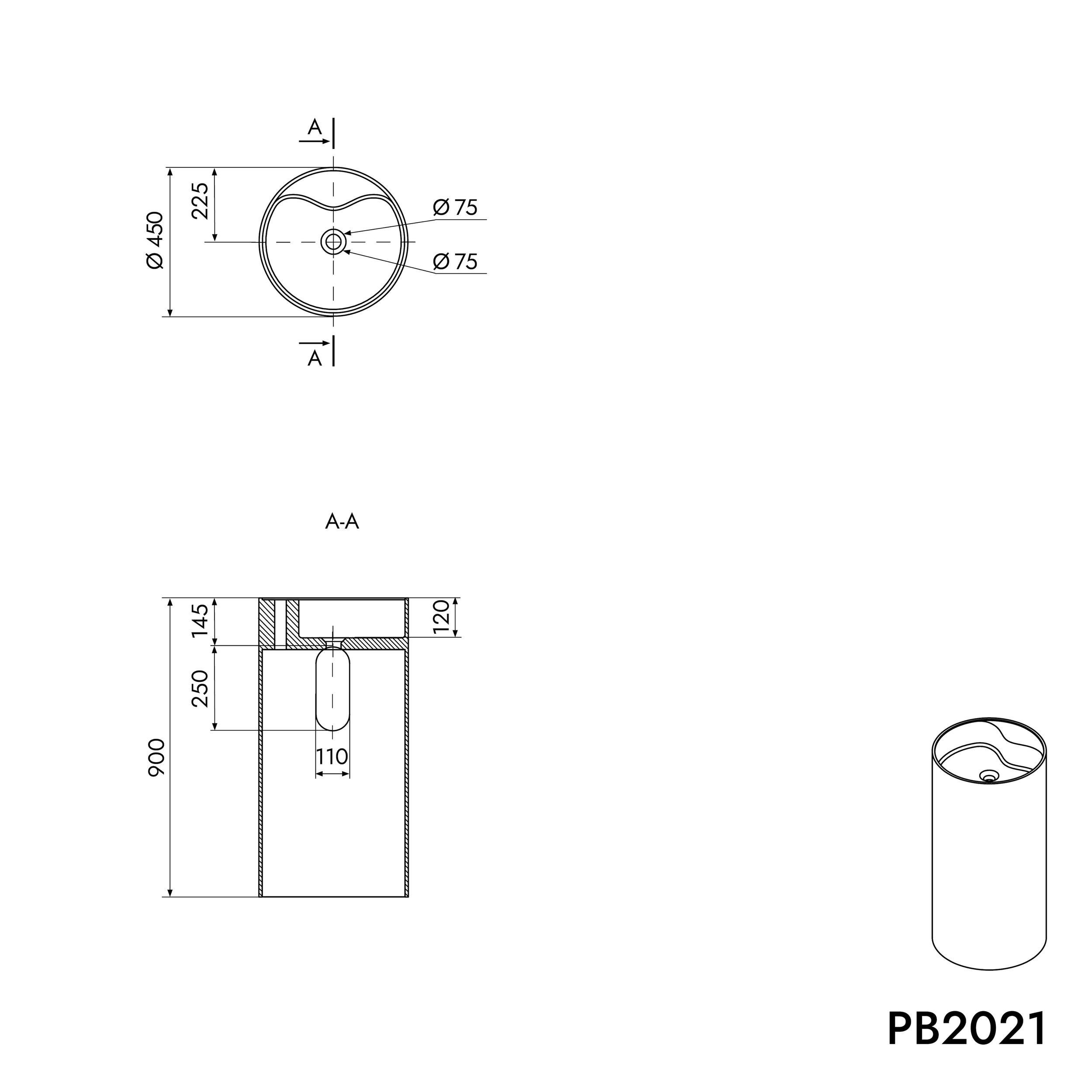 Lavabo freestanding PB2021