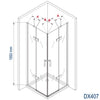 Doccia angolare con porte a battente DX407