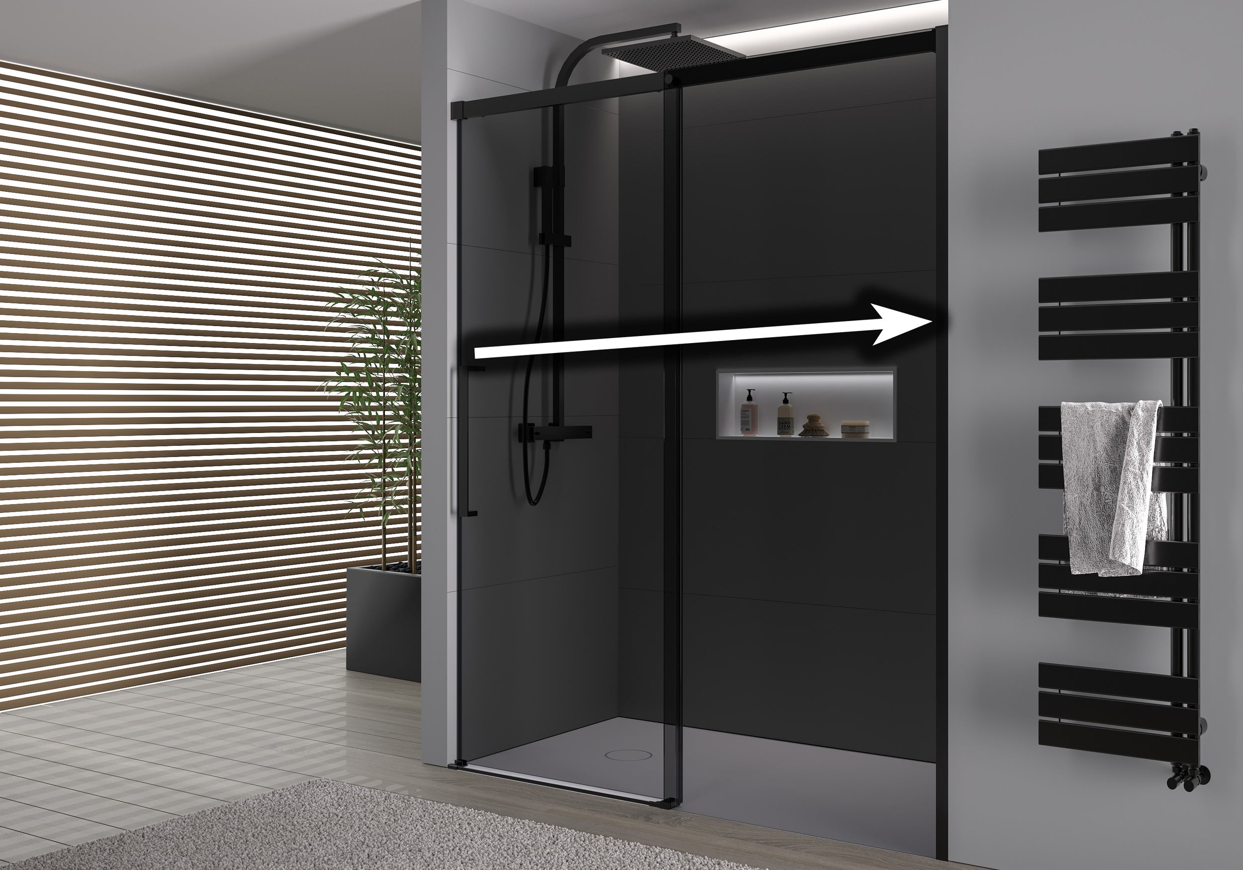 Doccia a incasso con porta scorrevole Soft-Close DX906 FLEX