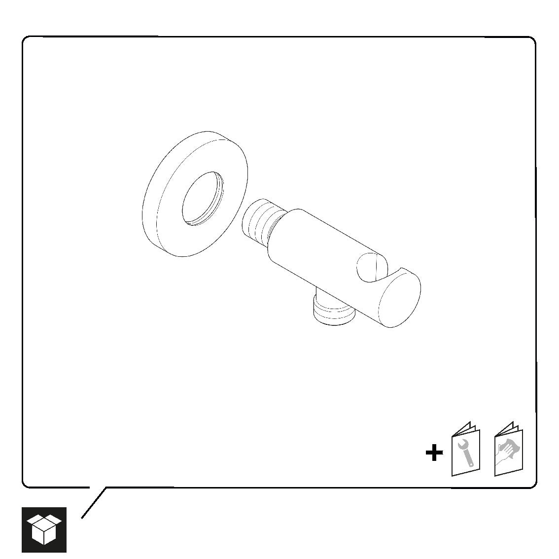 Duravit universale curva di raccordo a parete con supporto per doccia