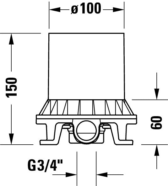 Duravit corpo base per miscelatore vasca