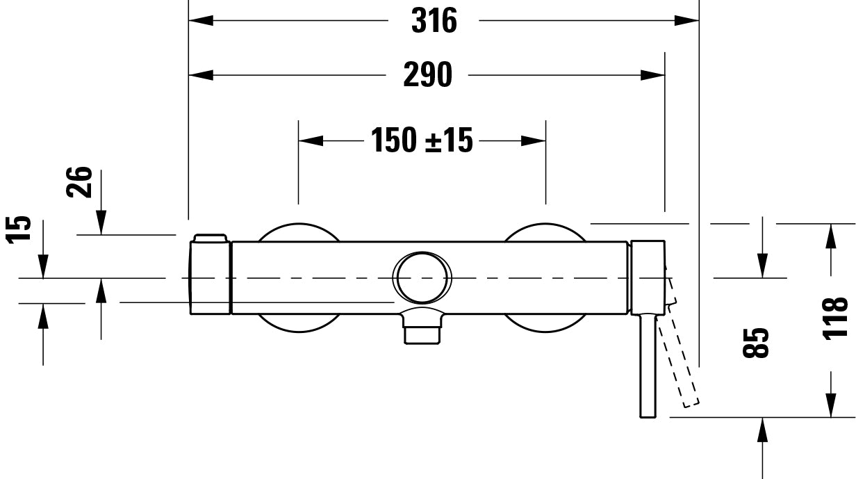Duravit Circle miscelatore monocomando per vasca esterno