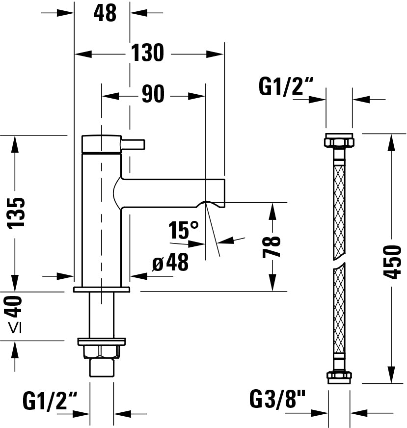 Rubinetto a colonna Duravit Circle