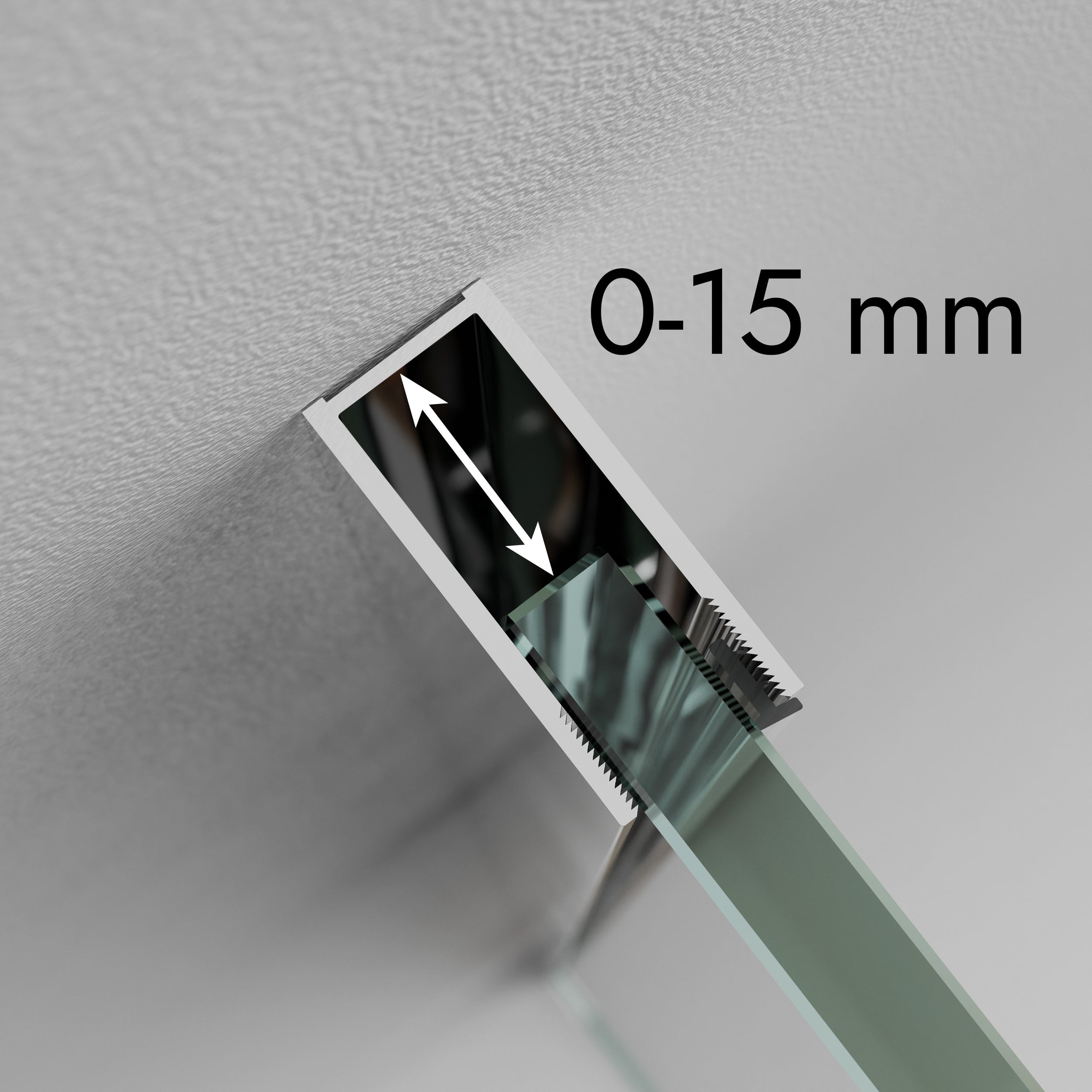 Parete doccia Walk-In - Nano - vetro temprato grigio - 8mm - EX101 nero - larghezza a scelta