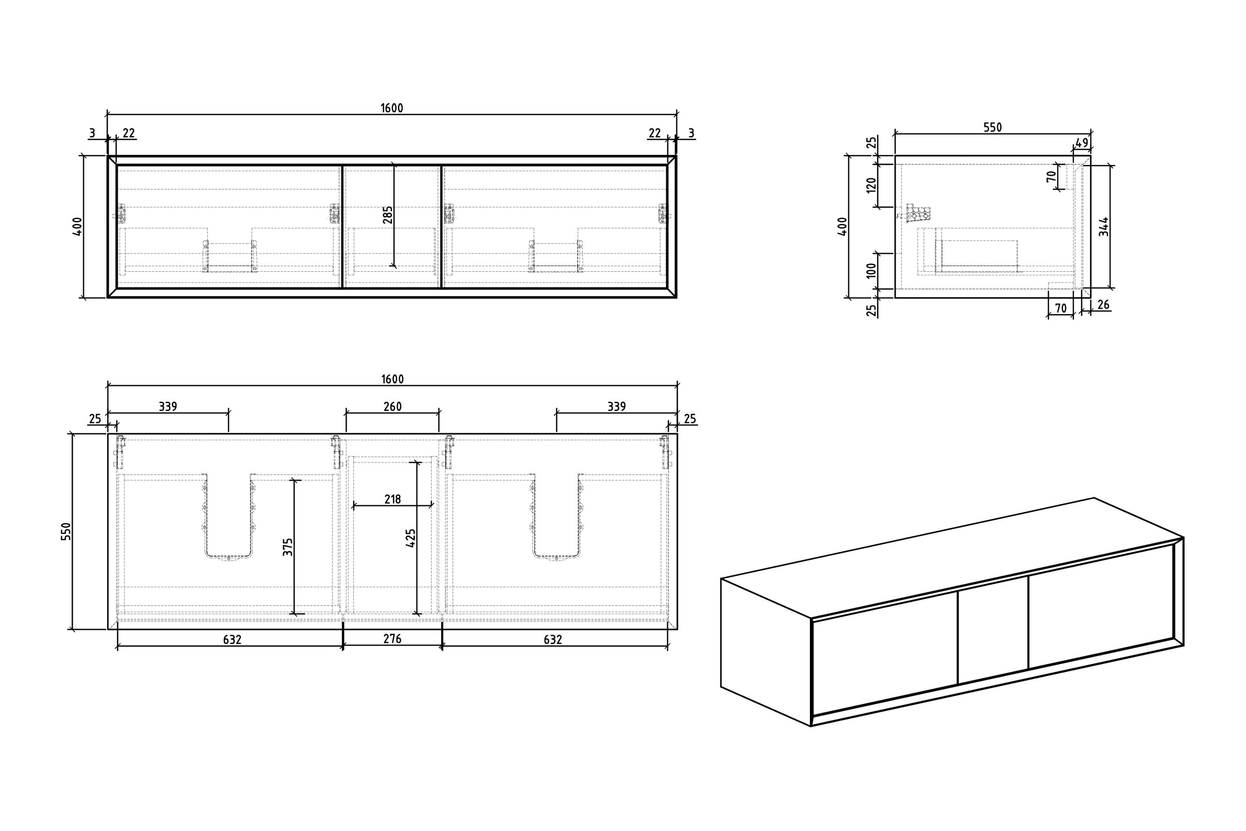 Mobiletto Fiona Multy 160 cm
