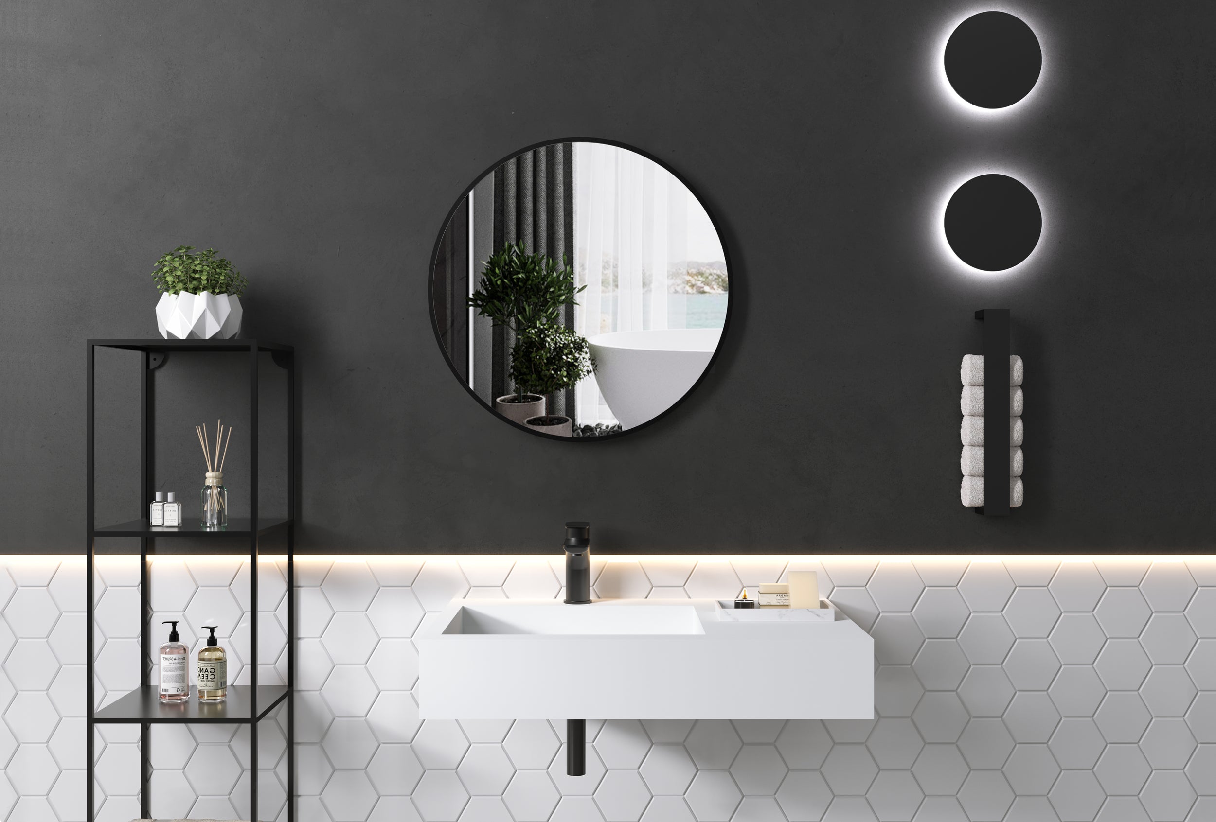 PB2014 lavabo a parete in fusione minerale