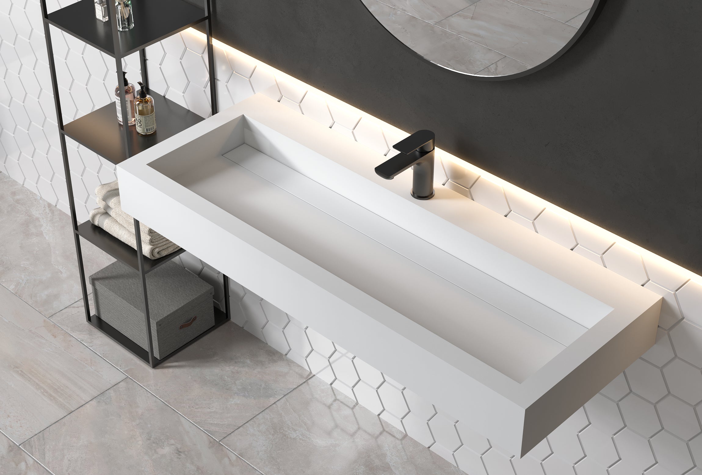 Lavabo sospeso o da appoggio PB2079 - Solid Stone