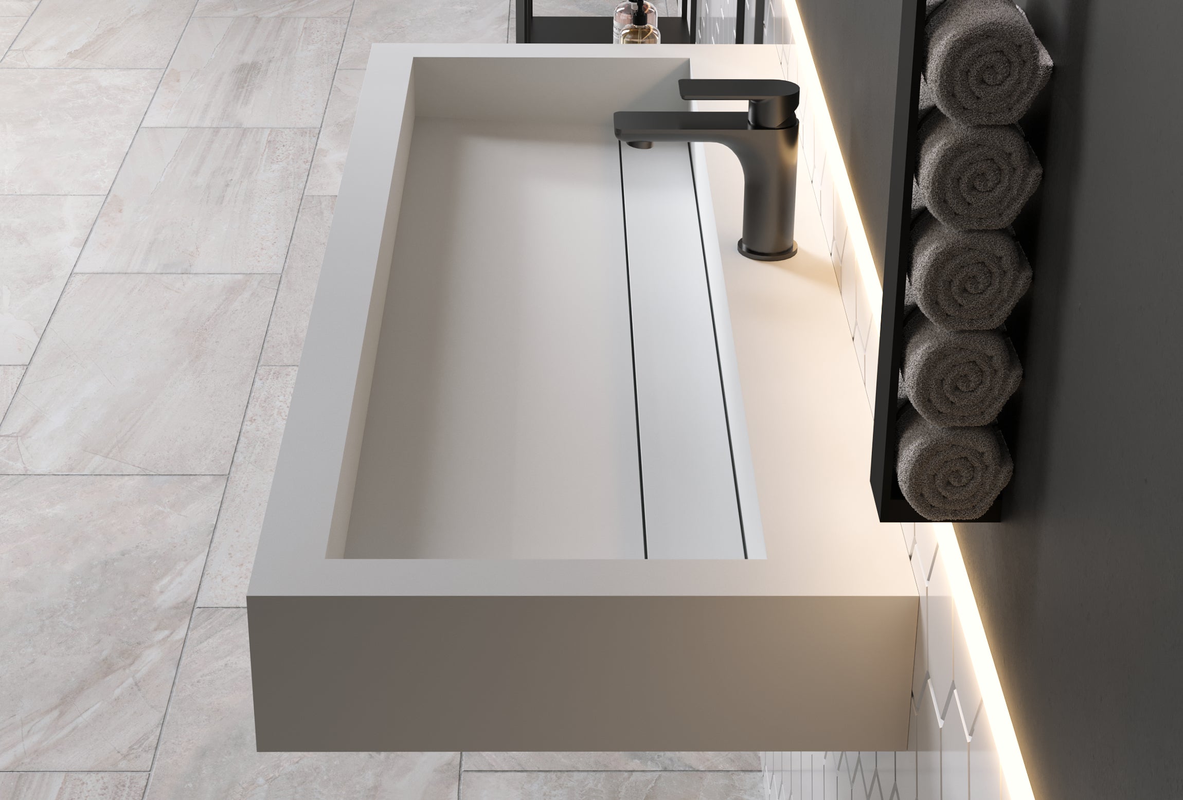 Lavabo sospeso o da appoggio PB2079 - Solid Stone