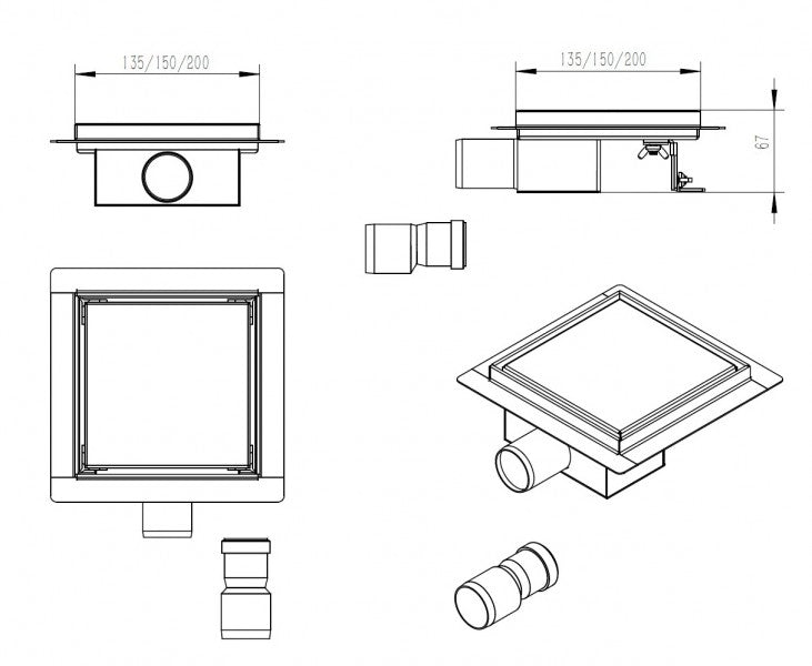 Canalina doccia in acciaio inox S8