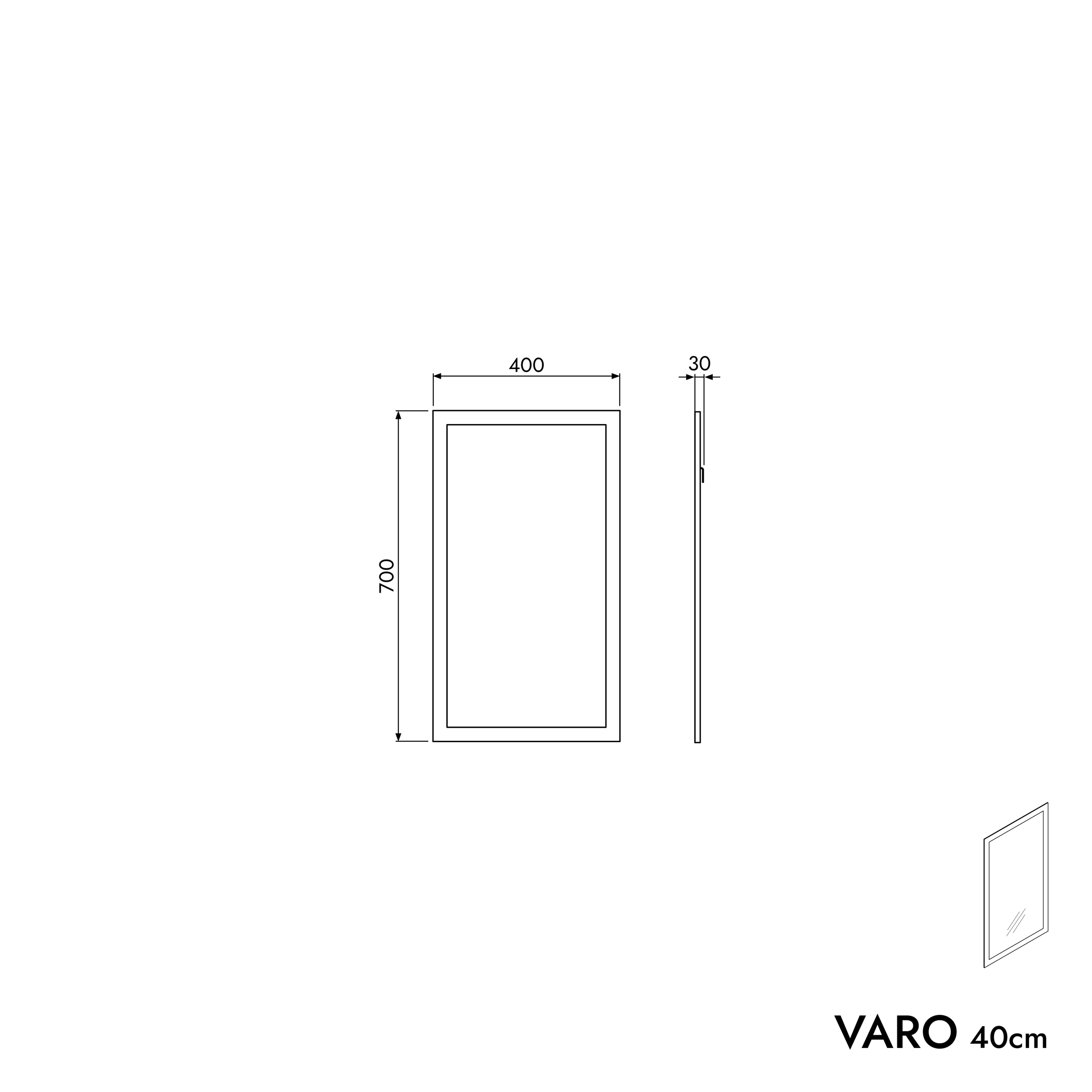 Set di mobili da bagno VIREO 40 cm con lavabo