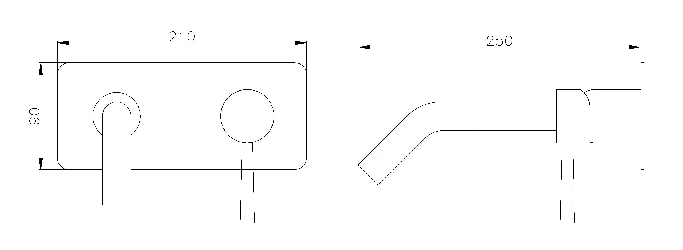 Rubinetteria da incasso Rubinetto da bagno Rubinetto da parete XX0539C