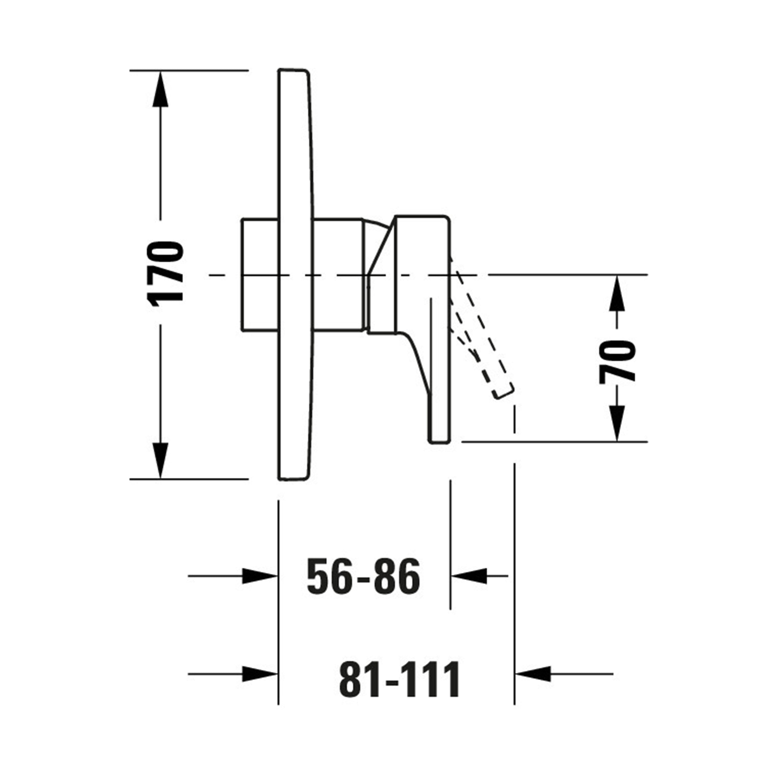 Miscelatore da incasso per doccia Duravit Tulum con soffione