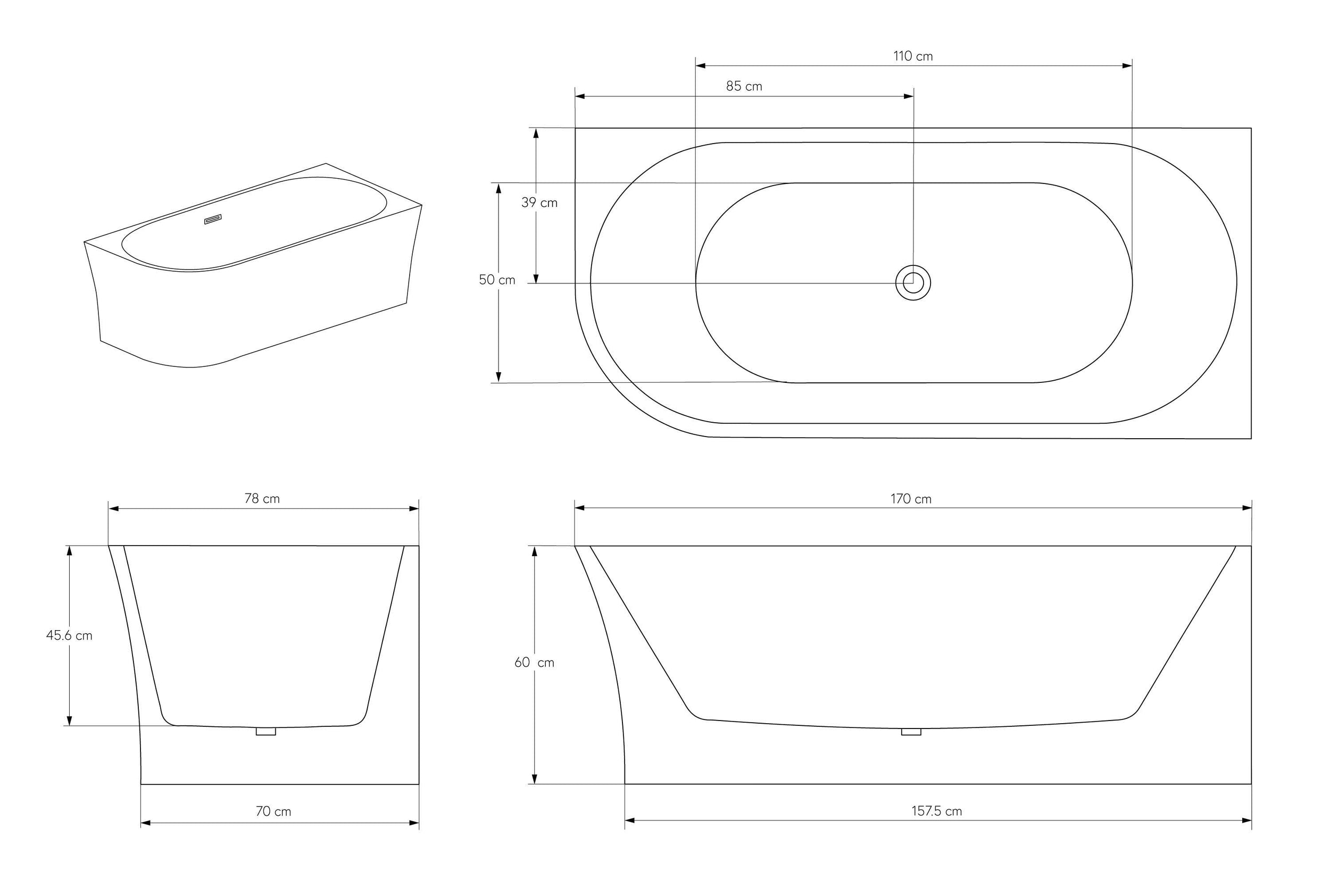 Vasca da bagno angolare NOVA CORNER