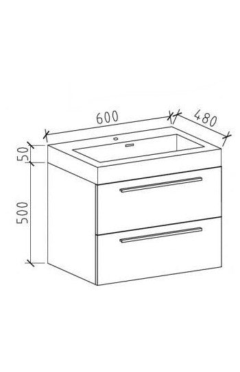 Set di mobili da bagno M600 in rovere sbiancato