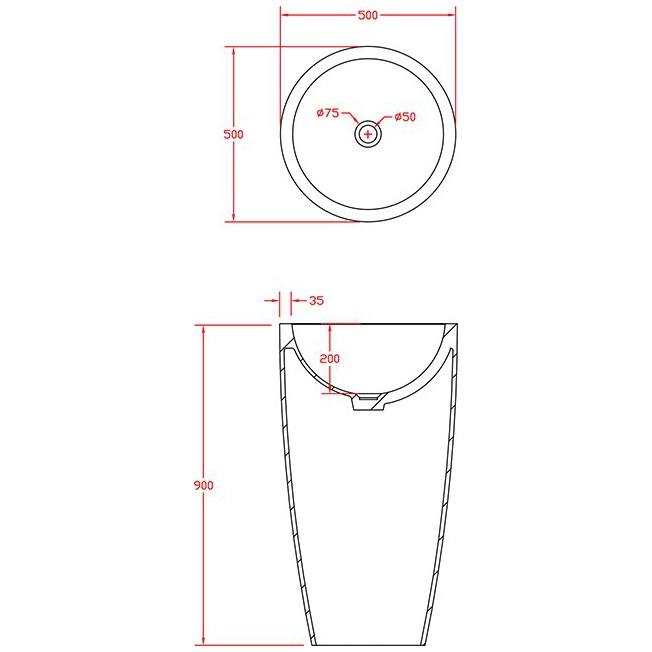 Lavabo a colonna TWZ16