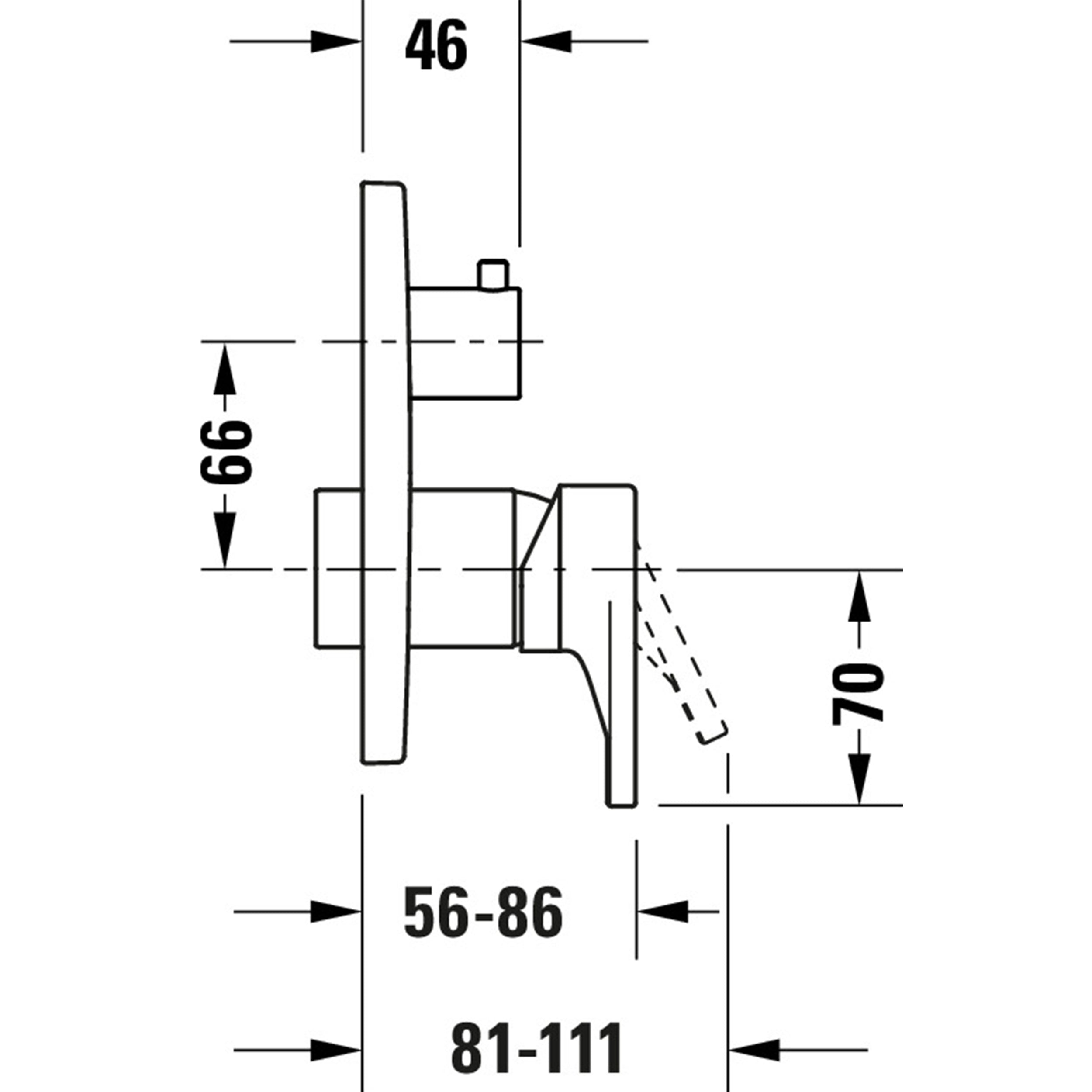 Miscelatore da incasso per doccia Duravit Tulum