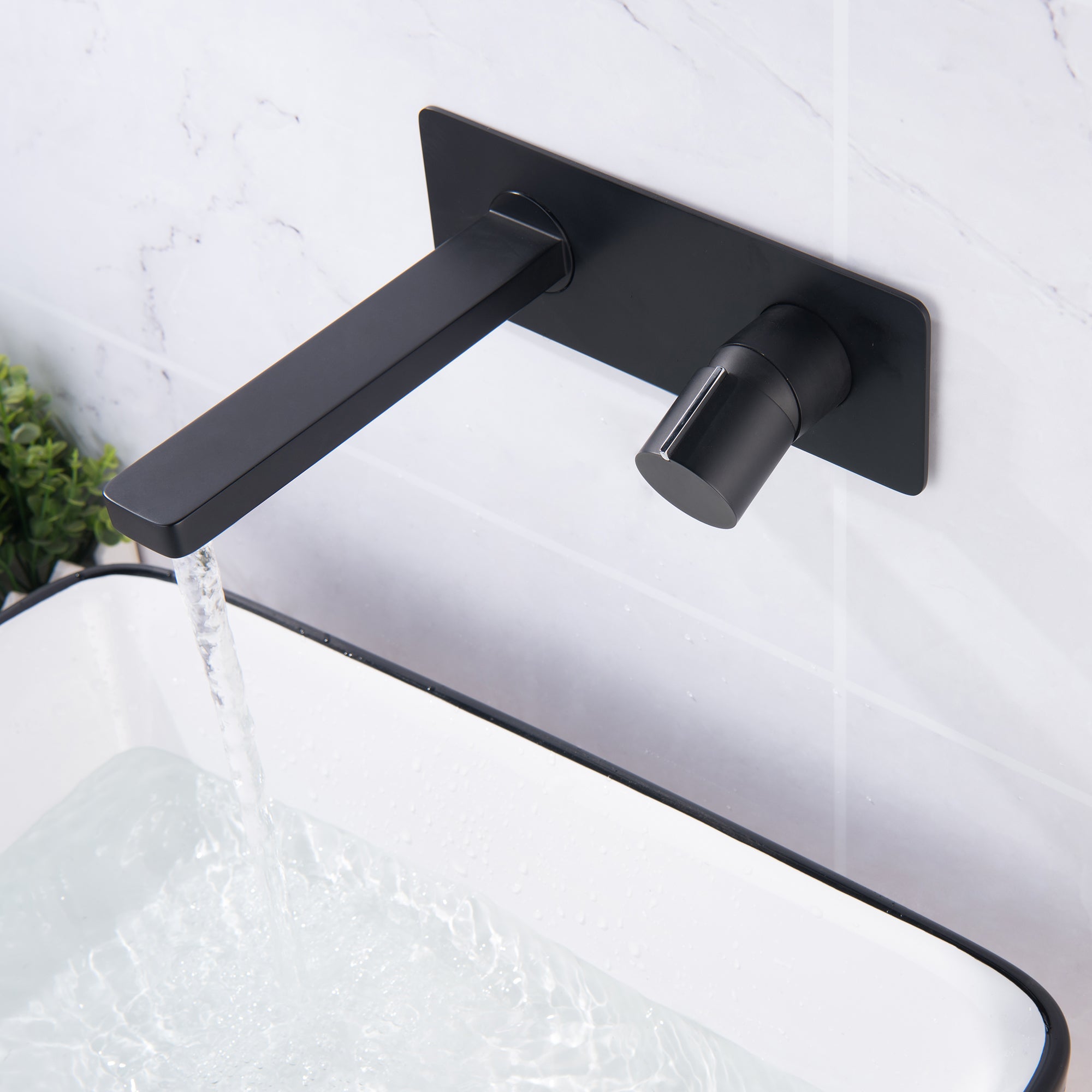 Rubinetto miscelatore per lavabo ad incasso nero 9908B