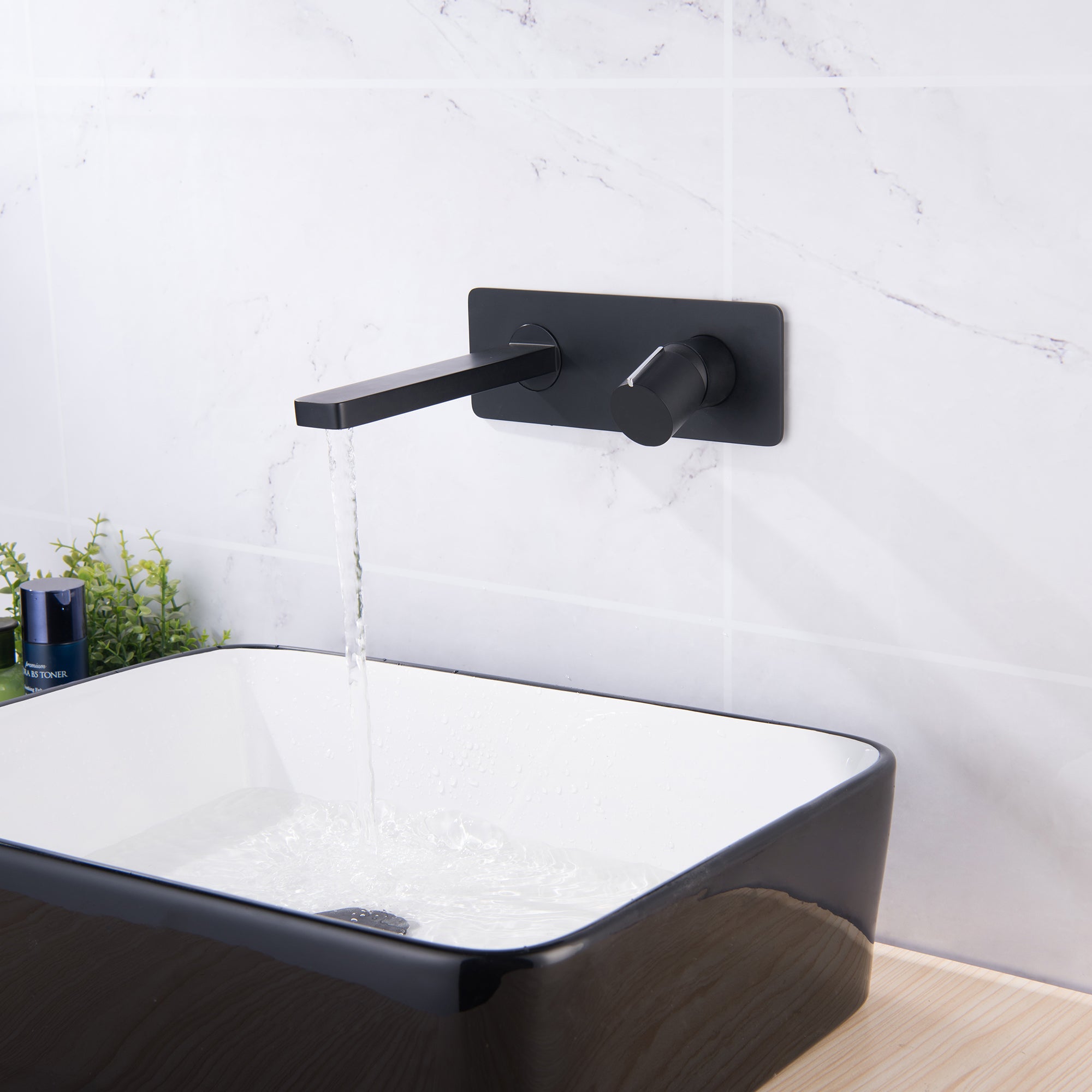 Rubinetto miscelatore per lavabo ad incasso nero 9908B