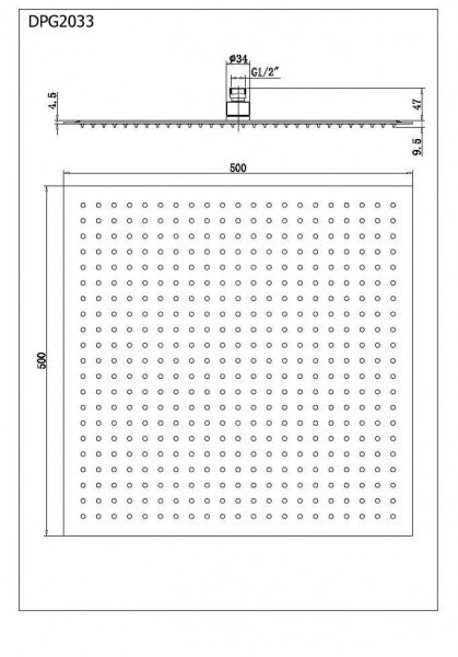 Soffione quadrato DPG2033