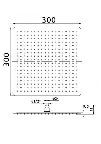 Soffione quadrato DPG2005