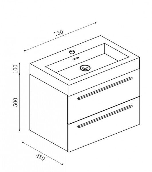 Set di mobili da bagno T730 rovere sbiancato