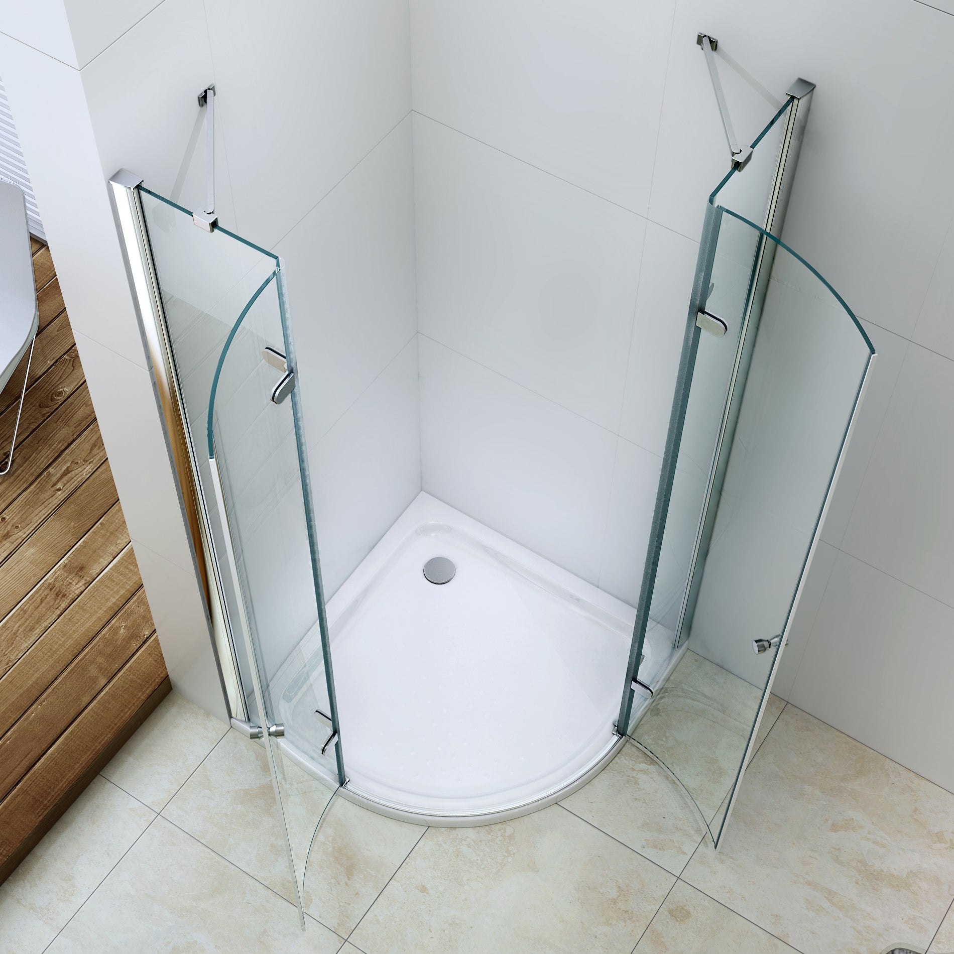 Doccia rotonda EX406 con porta girevole