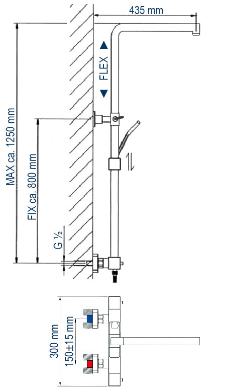 Colonna doccia - Termostato 3011 Basic