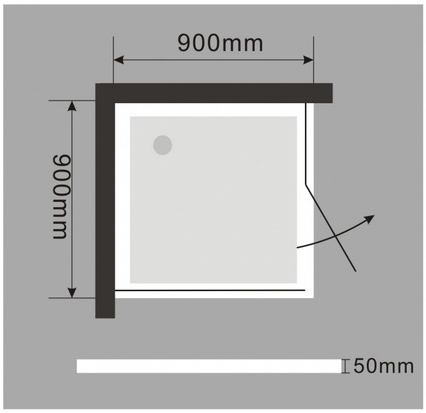 Cabina doccia angolare -  EX416 - 90 x 90 x 195 cm - rivestimento NANO - con piatto doccia