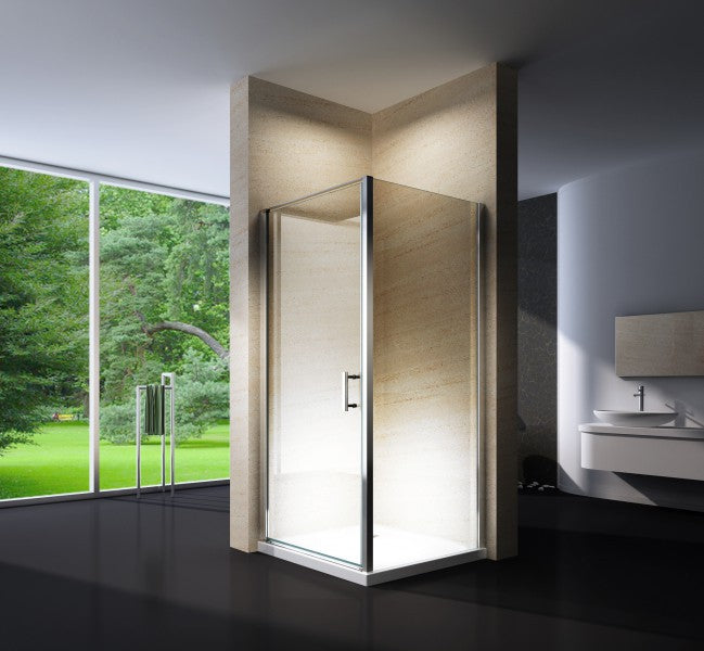 Cabina doccia angolare -  EX416 - 100 x 100 x 195 cm - rivestimento NANO - con piatto doccia
