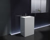 Lavabo a colonna in resina poliestere (Solid Stone) -60 x 42 x 90cm