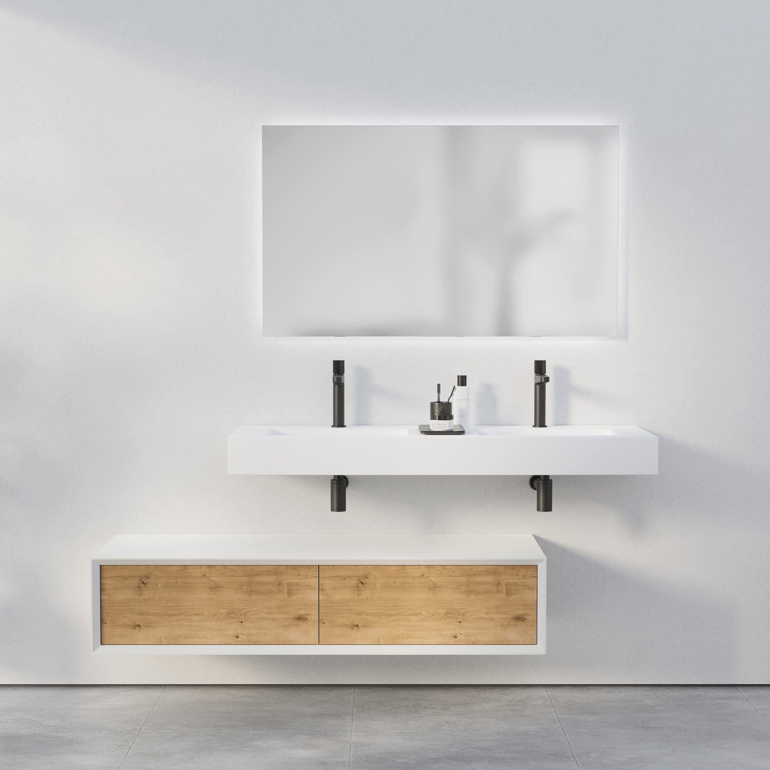 Mobile bagno Sideboard Fiona Slim 140 cm bianco opaco 