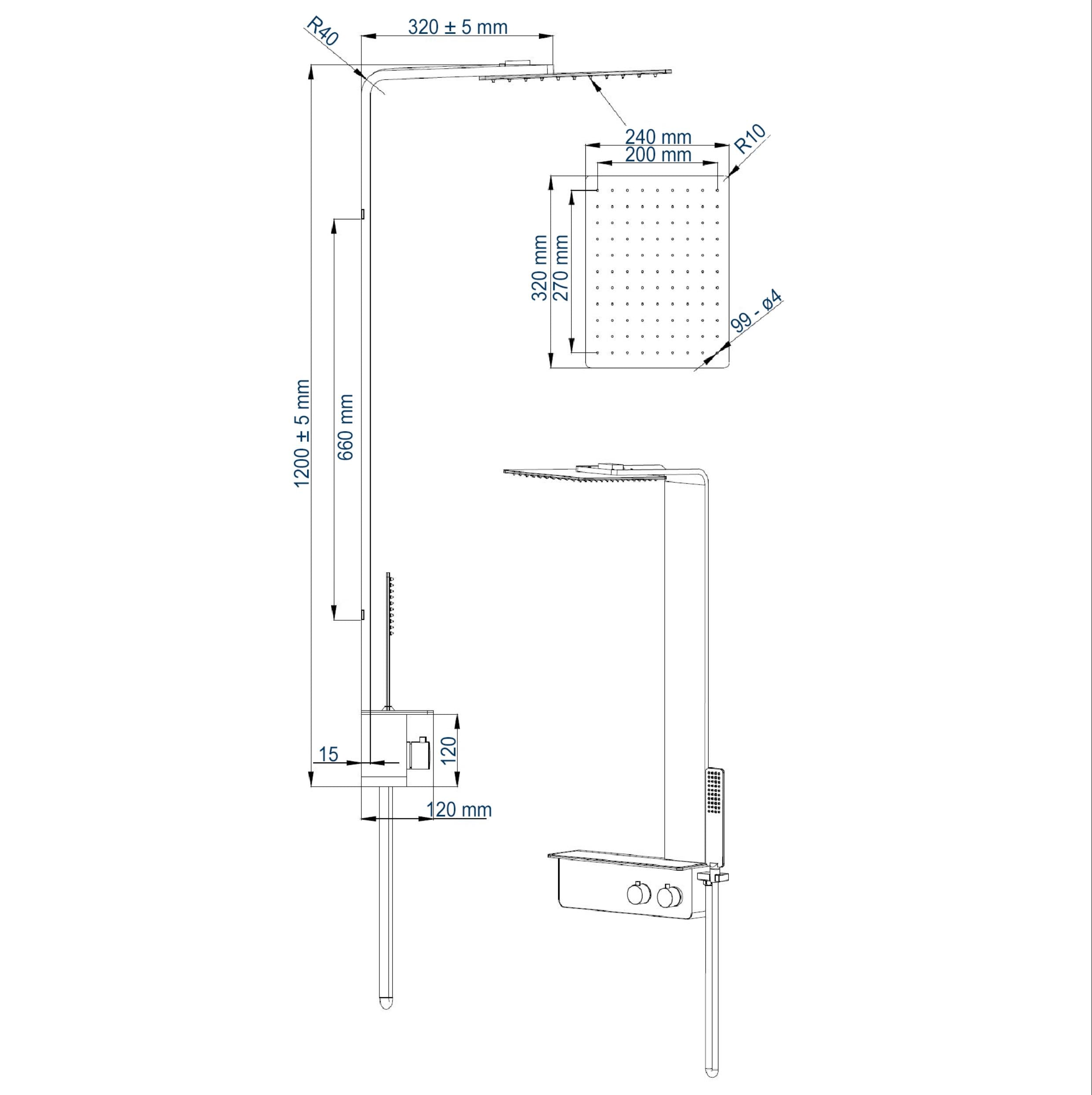 Sistema doccia NT038 Pro