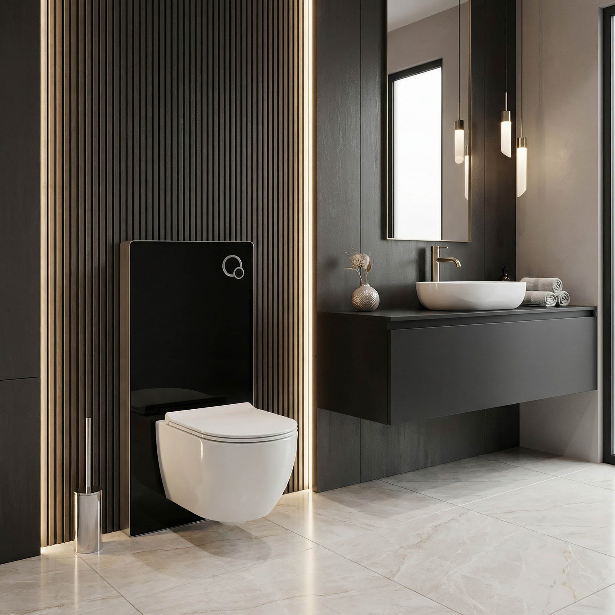 Modulo sanitario 805 per WC sospeso - nero