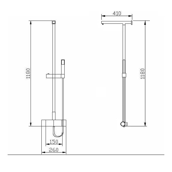 Sistema doccia di design termostato 8821C Basic