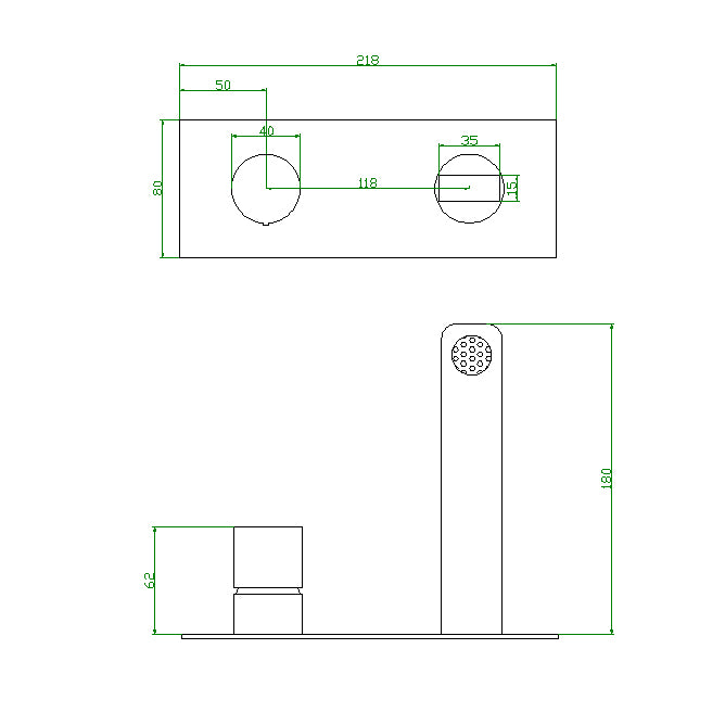 Rubinetto miscelatore per lavabo ad incasso nero 9908B