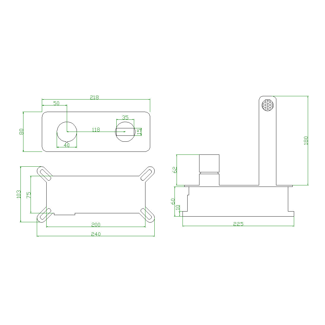 Rubinetto miscelatore per lavabo ad incasso nero 9908B