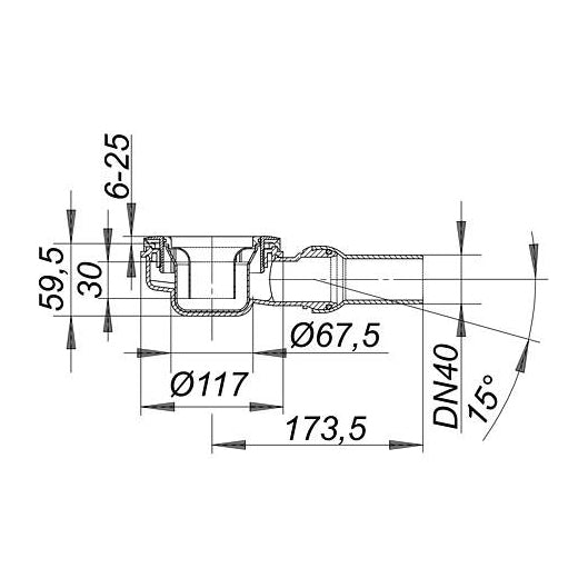 Dallmer scarico per piatti doccia ORIO altezza 60 mm