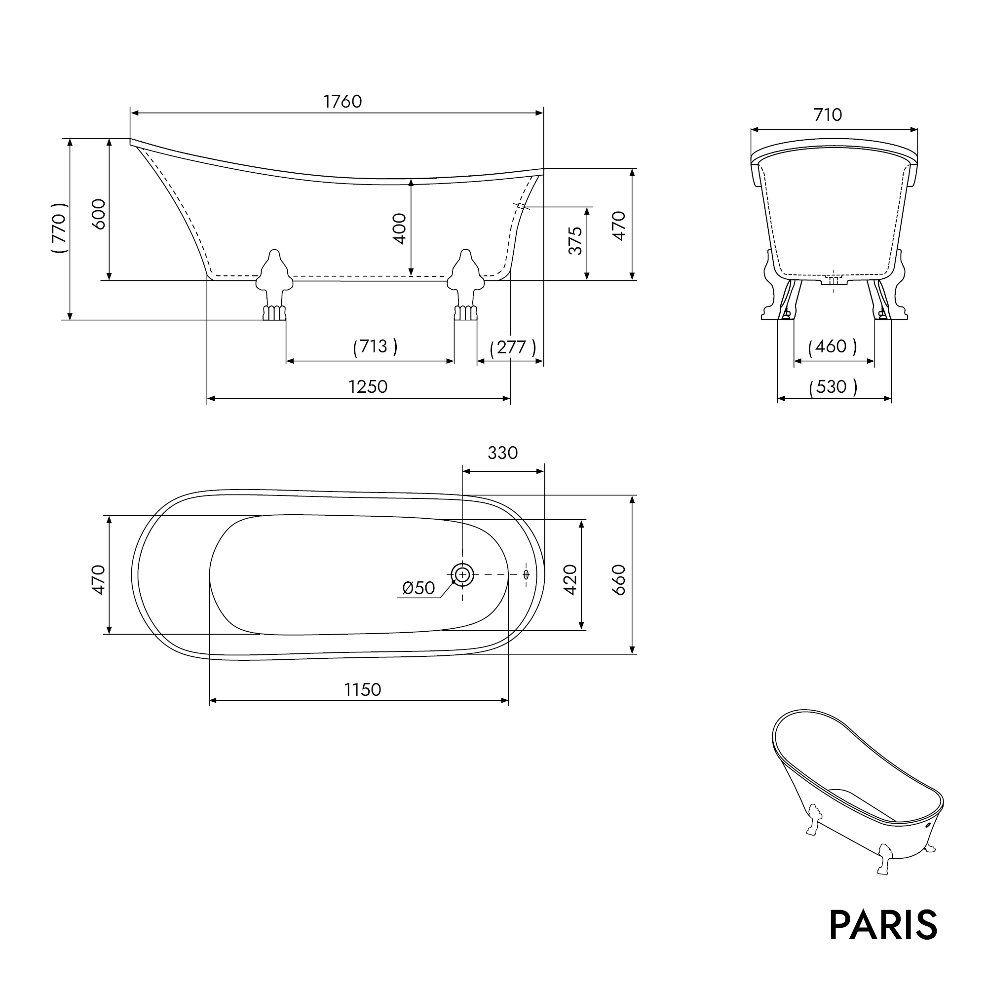 Vasca da bagno indipendente PARIS