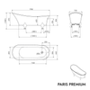 Vasca da bagno autoportante PARIS PREMIUM
