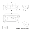 Vasca da bagno freestanding ROMA PLUS 2.0