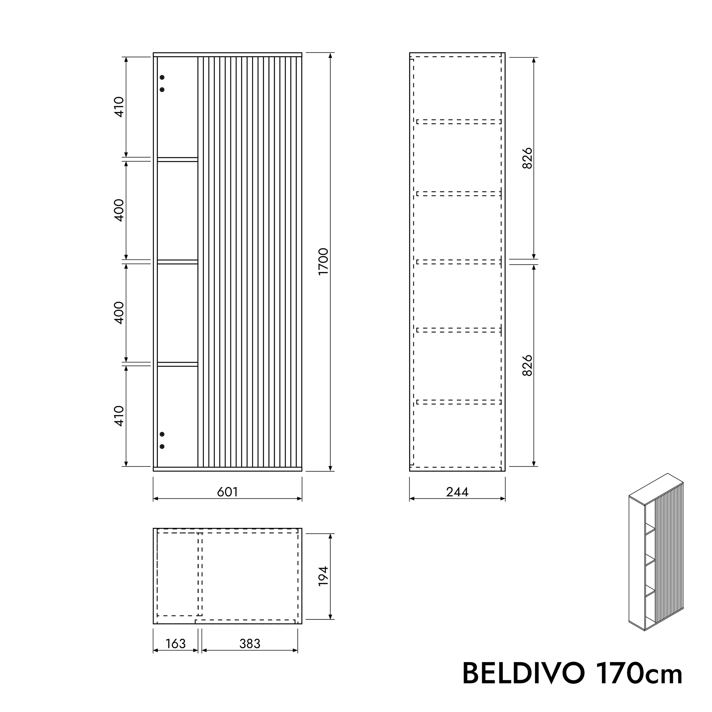 Pensile alto BELDIVO 170 cm