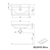 Set di mobili bagno BELDIVO 80 cm con lavabo