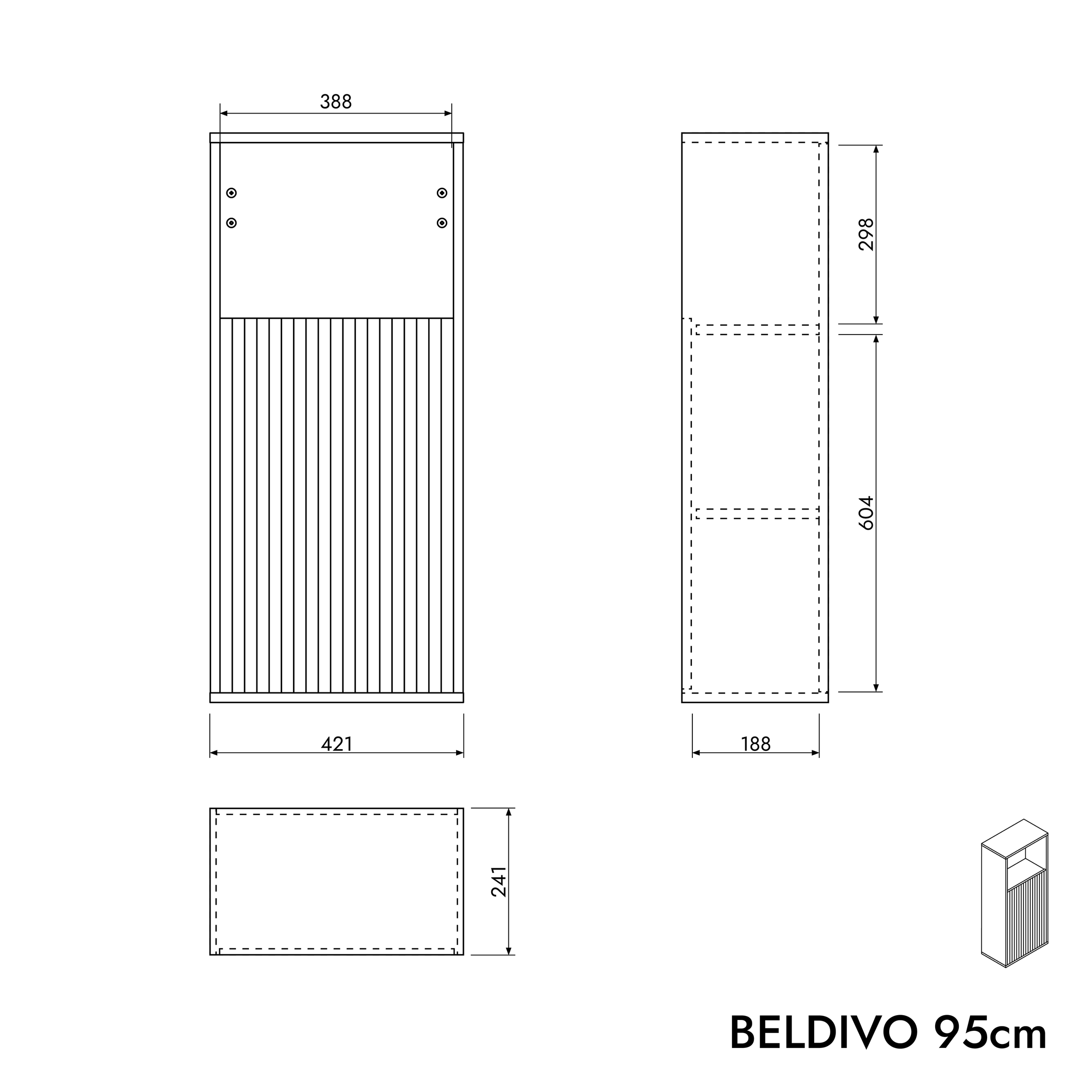 Set di mobili da bagno BELDIVO 60 cm con lavabo