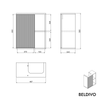 Mobile da bagno BELDIVO 50cm con lavabo bianco 